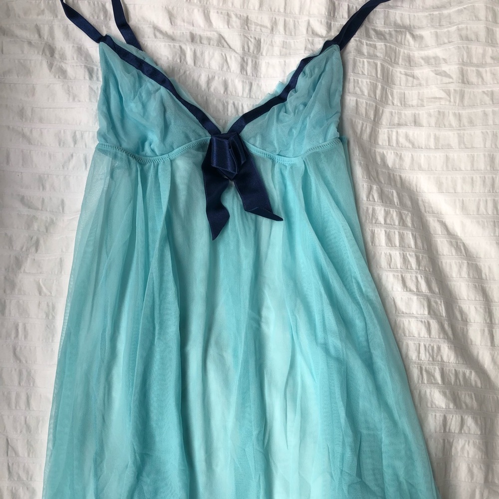Blue sheer Victoria’s Secret nightgown lingerie